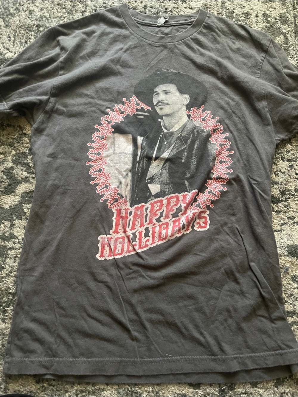 Black 'Happy Holidays' Graphic Tee - Men